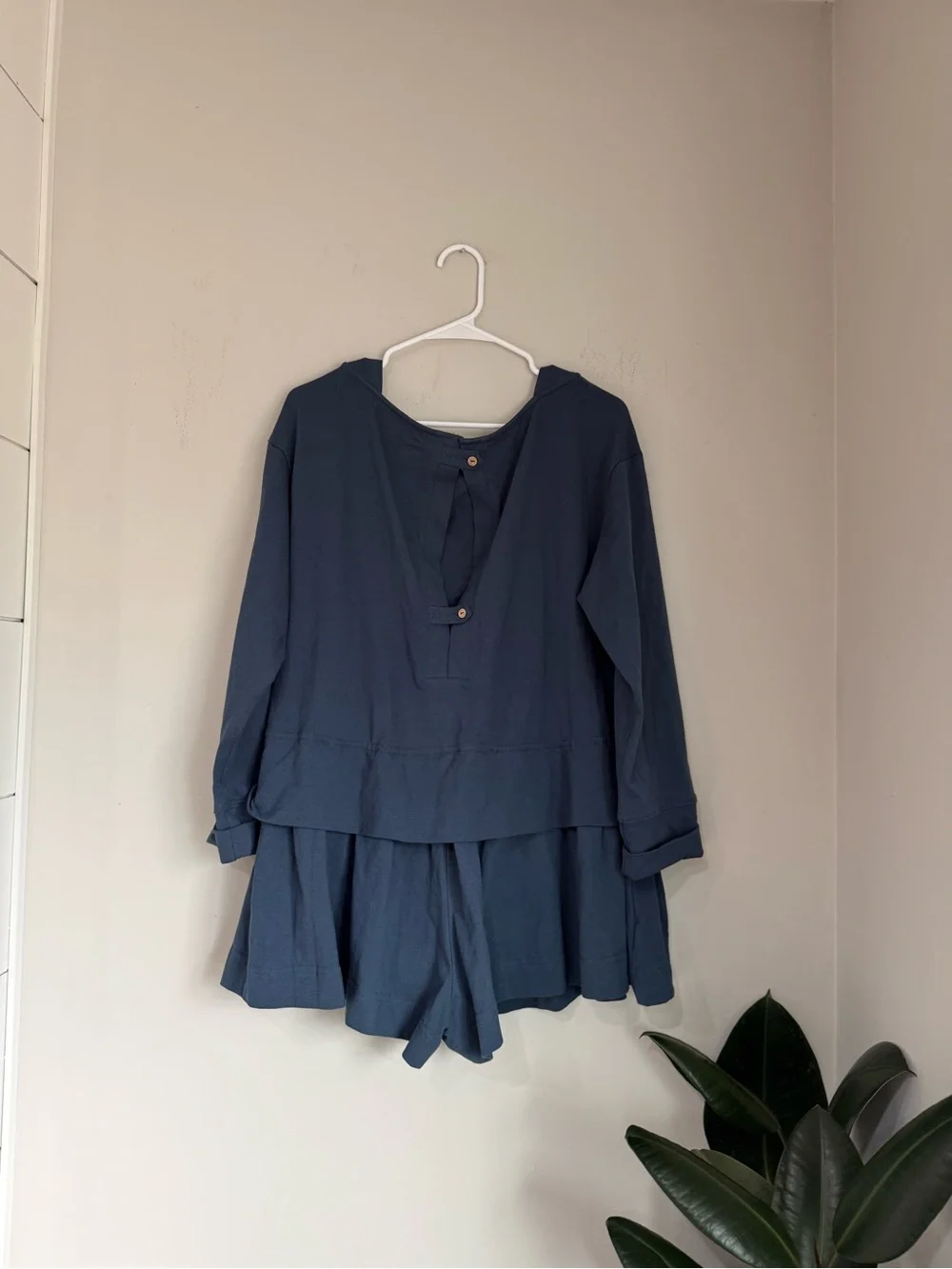 Free-est by Free People Blue Long Sleeve Cotton Romper Size S